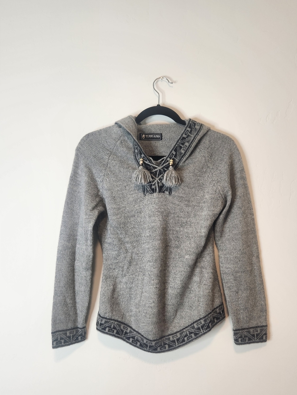 100% Baby Alpaca Pullover/Hoodie Size XS/S